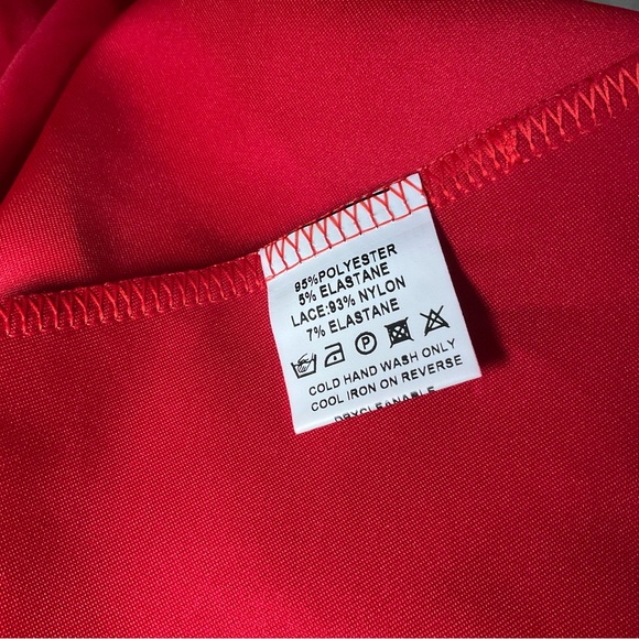 City Goddess London women’s red lace ponte knit mermaid gown 6 - Picture 11 of 11